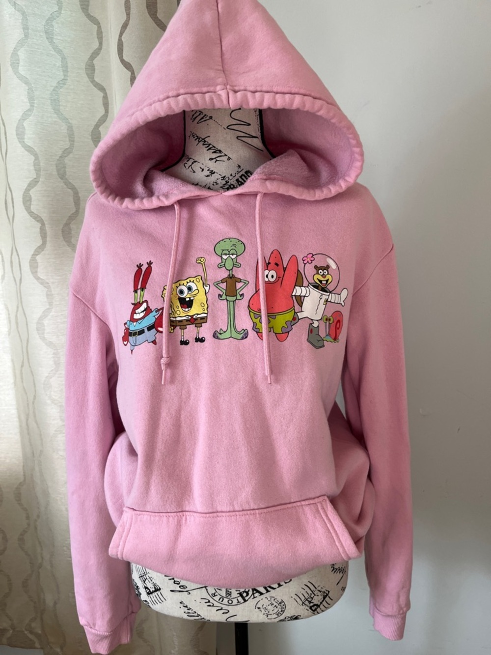 Nickelodeon Pink Cartoon Twee SpongeBob Squarepants Nostalgic Hoodie Women's Sm